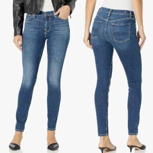 7 For All Mankind Roxanne Low-Rise Stretch Skinny Cotton Blue Jeans Y2K, Size 27